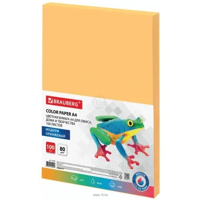 BRAUBERG A4 80 g/m2 100 l 112457 (oranjevyiy)