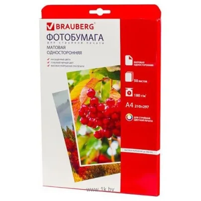 BRAUBERG matovaya A4 180 g/m2 50 l 362880