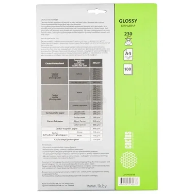 CACTUS Glyantsevaya A4 230 g/kv.m. 100 listov (CS-GA4230100)