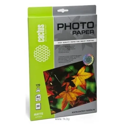 CACTUS Matovaya A4 170 g/kv.m. 20 listov (CS-MA417020)
