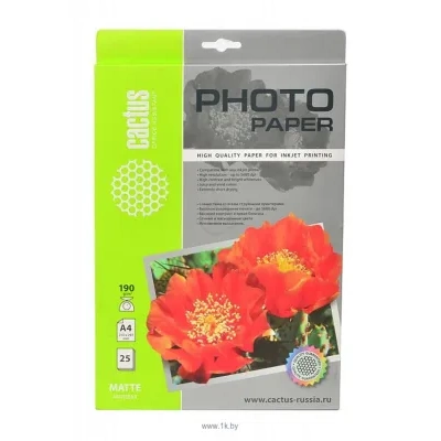 CACTUS Matovaya A4 190 g/kv.m. 25 listov(CS-MA419025)
