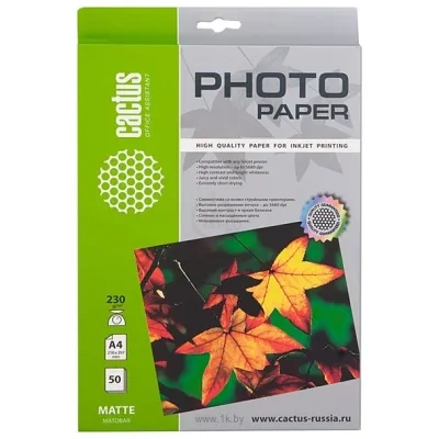 CACTUS Matovaya A4 230 g/kv.m. 50 listov(CS-MA423050)