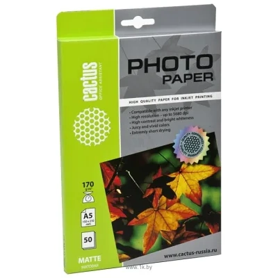 CACTUS Matovaya A5 170 g/kv.m. 50 listov(CS-MA517050)