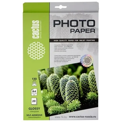 CACTUS Samokleyaschayasya glyantsevaya A4 130 g/kv.m. 20 listov (CS-GSA413020)