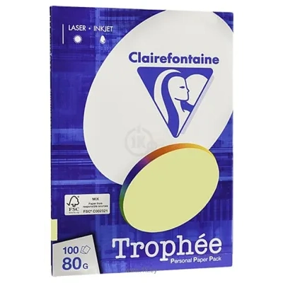 Clairefontaine Trophee A4 80 g/kv.m 100 l 4107C (svetlo-jeltyiy)