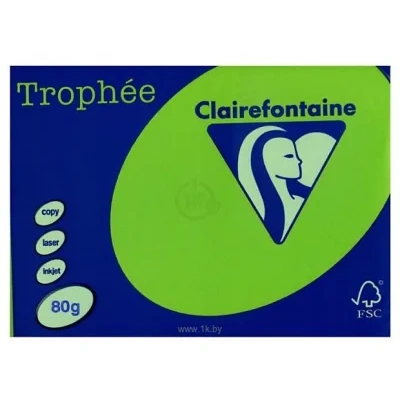 Clairefontaine Trophee intensiv A4 80 g/kv.m 100 l (yarko-zelenyiy)